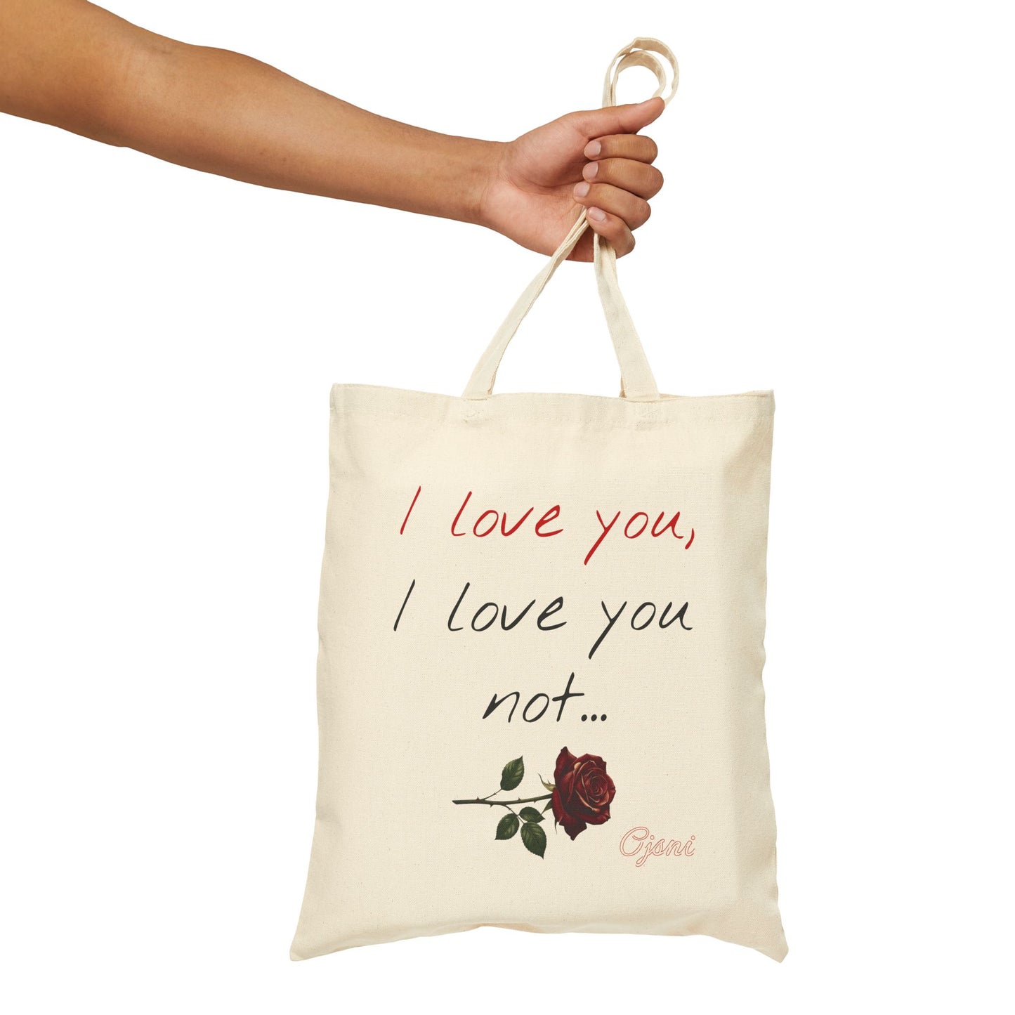"I love you, I love you not" Cotton Canvas Tote Bag