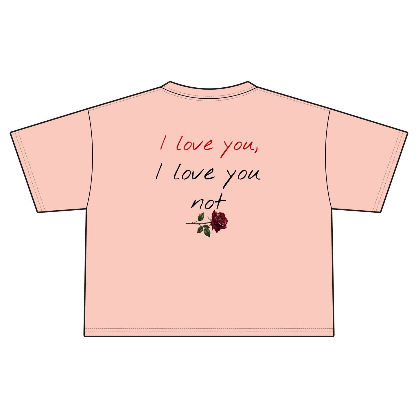 Women's "I love you, I love you not" cropped T