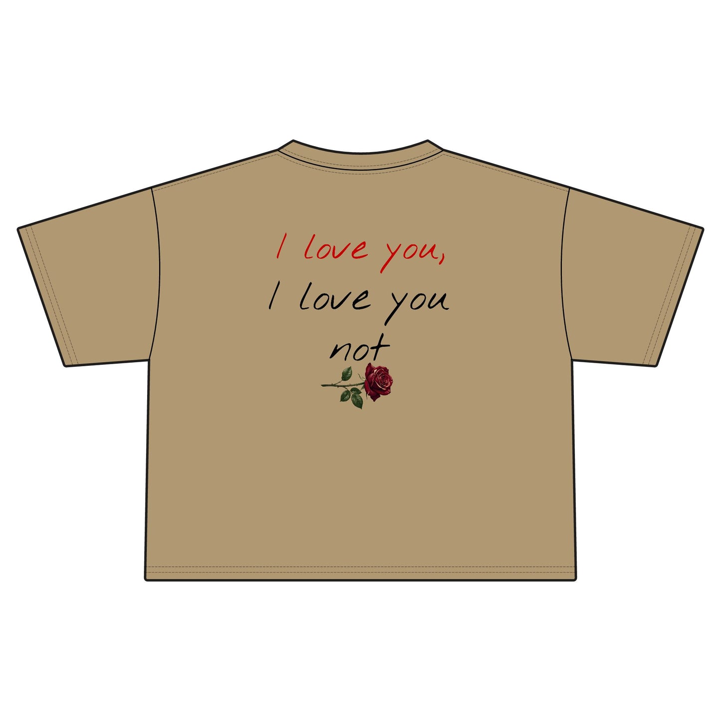Women's "I love you, I love you not" cropped T