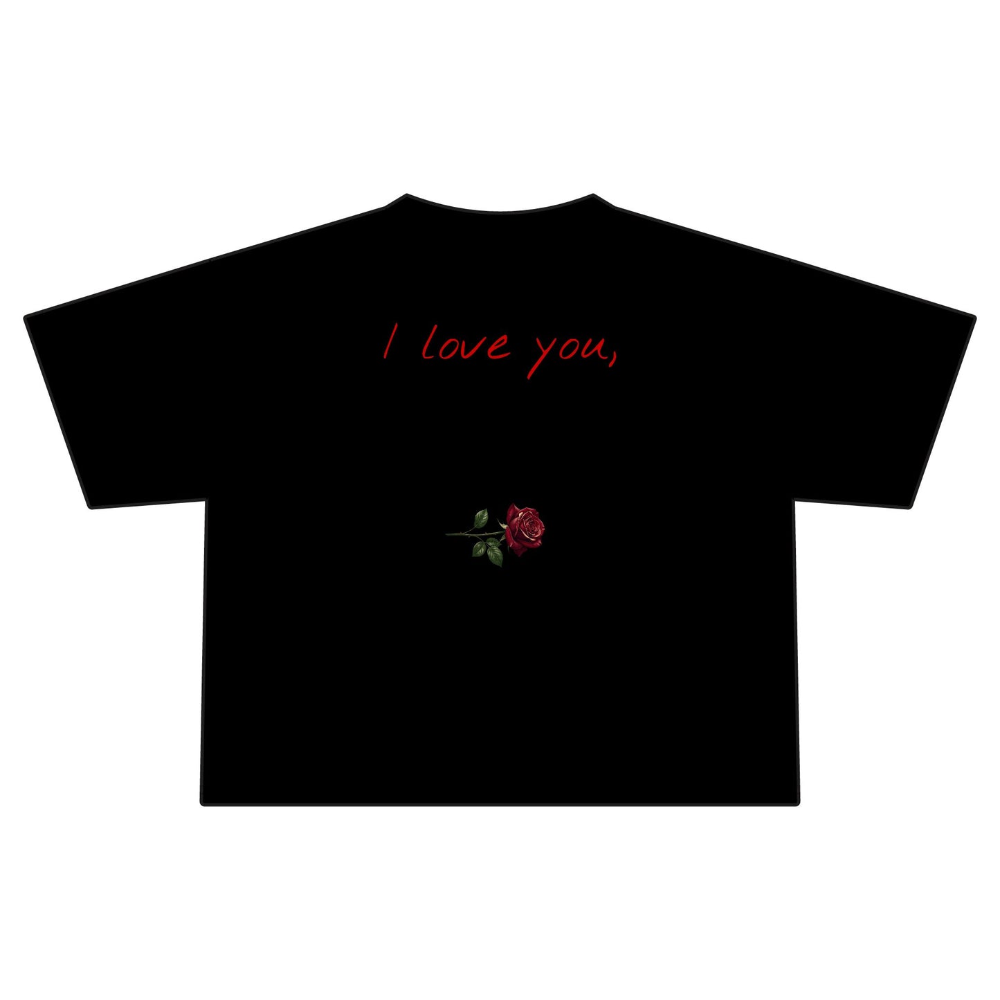 Women's "I love you, I love you not" cropped T