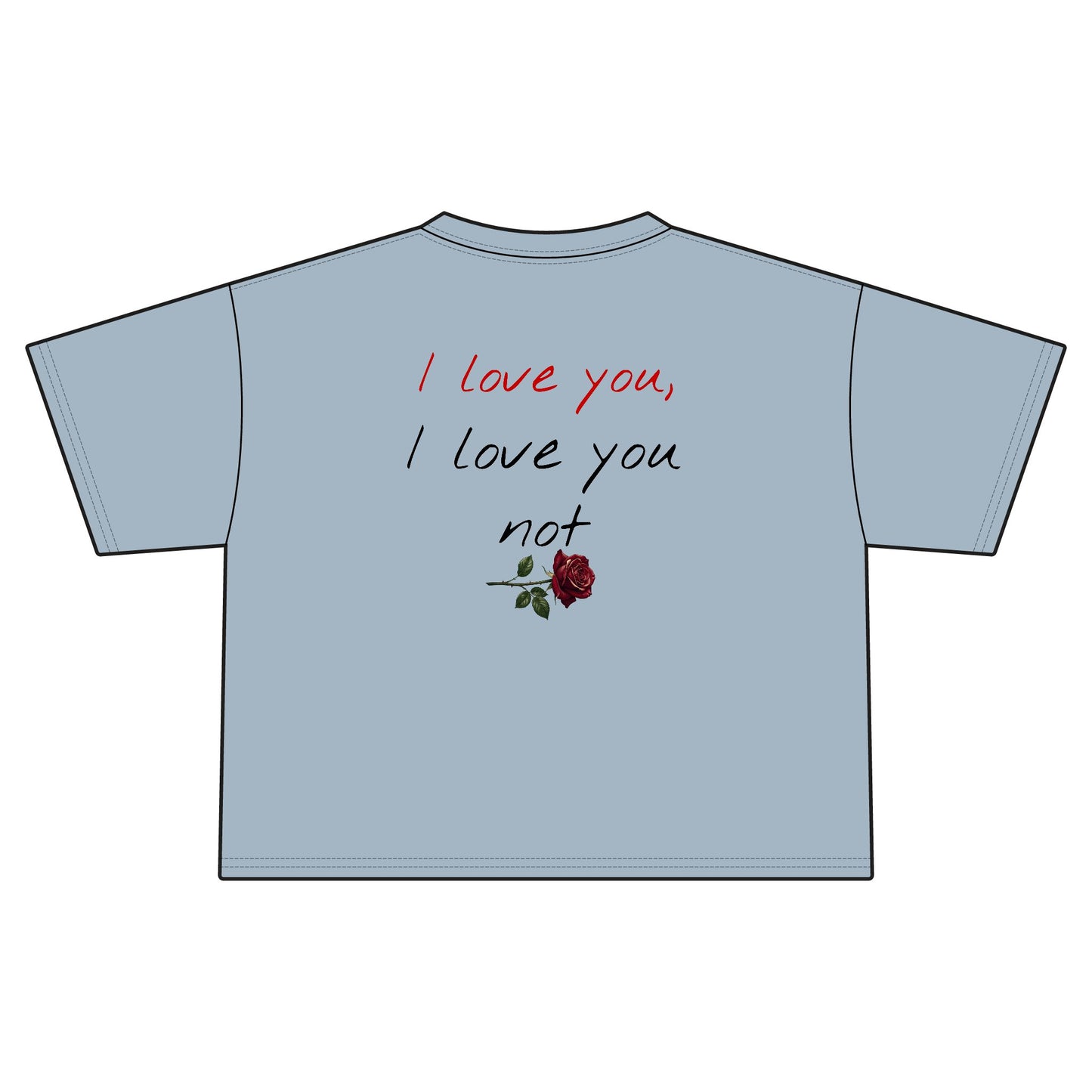 Women's "I love you, I love you not" cropped T