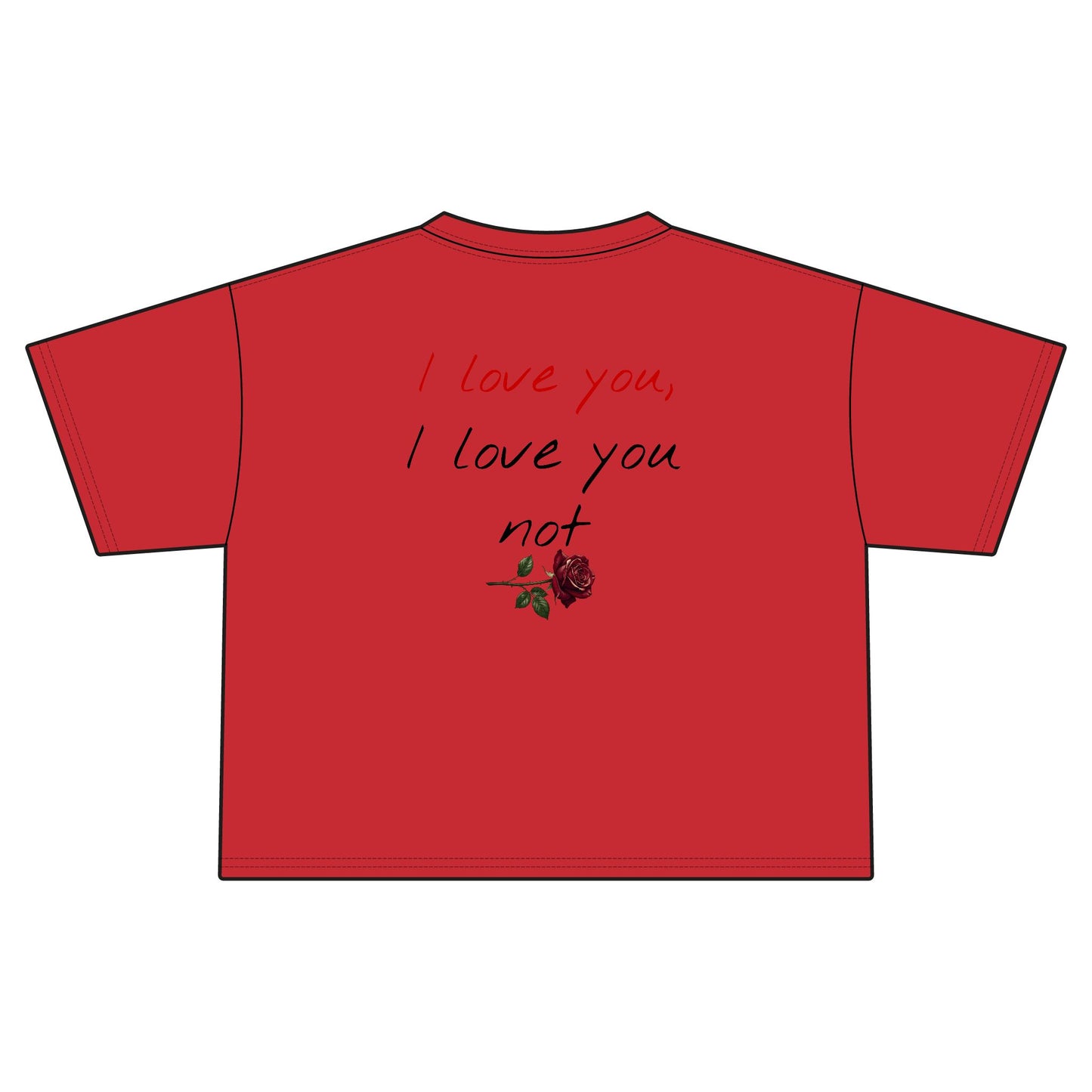 Women's "I love you, I love you not" cropped T