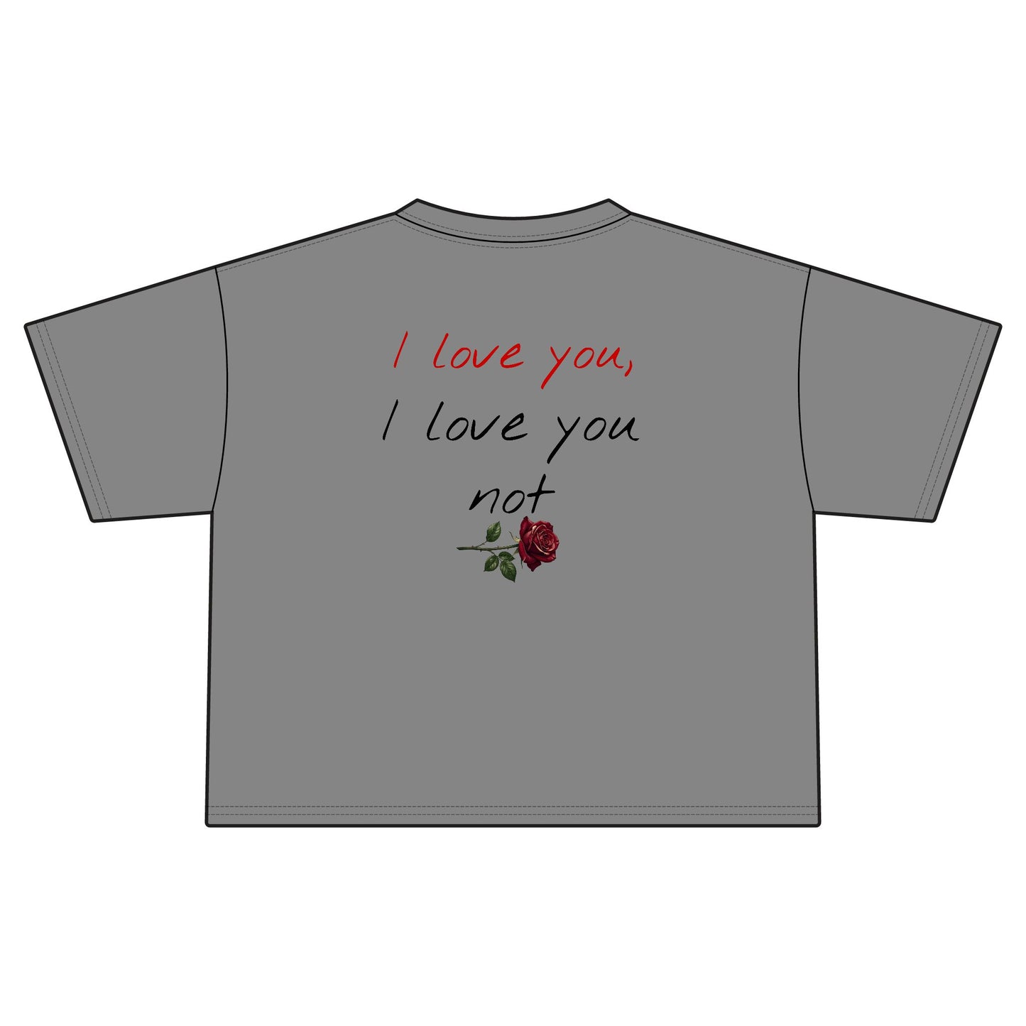 Women's "I love you, I love you not" cropped T