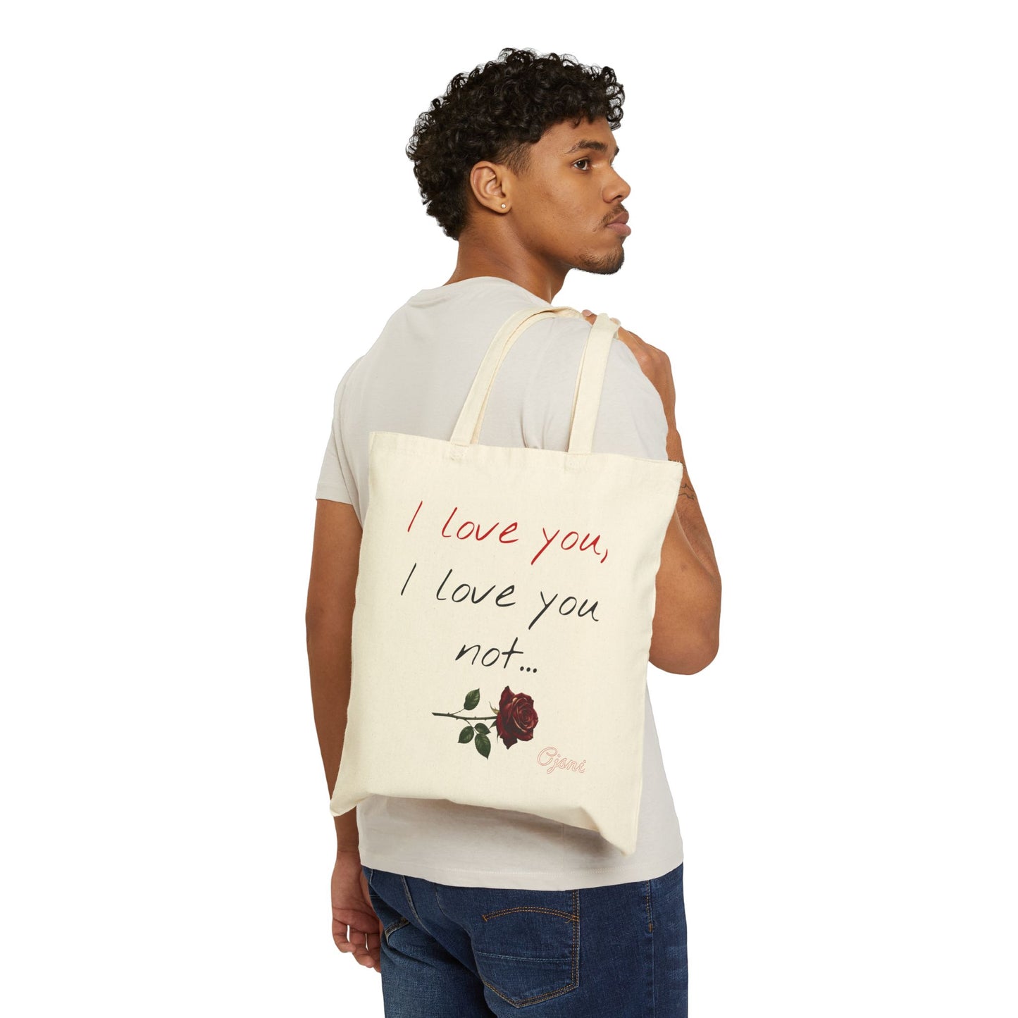 "I love you, I love you not" Cotton Canvas Tote Bag