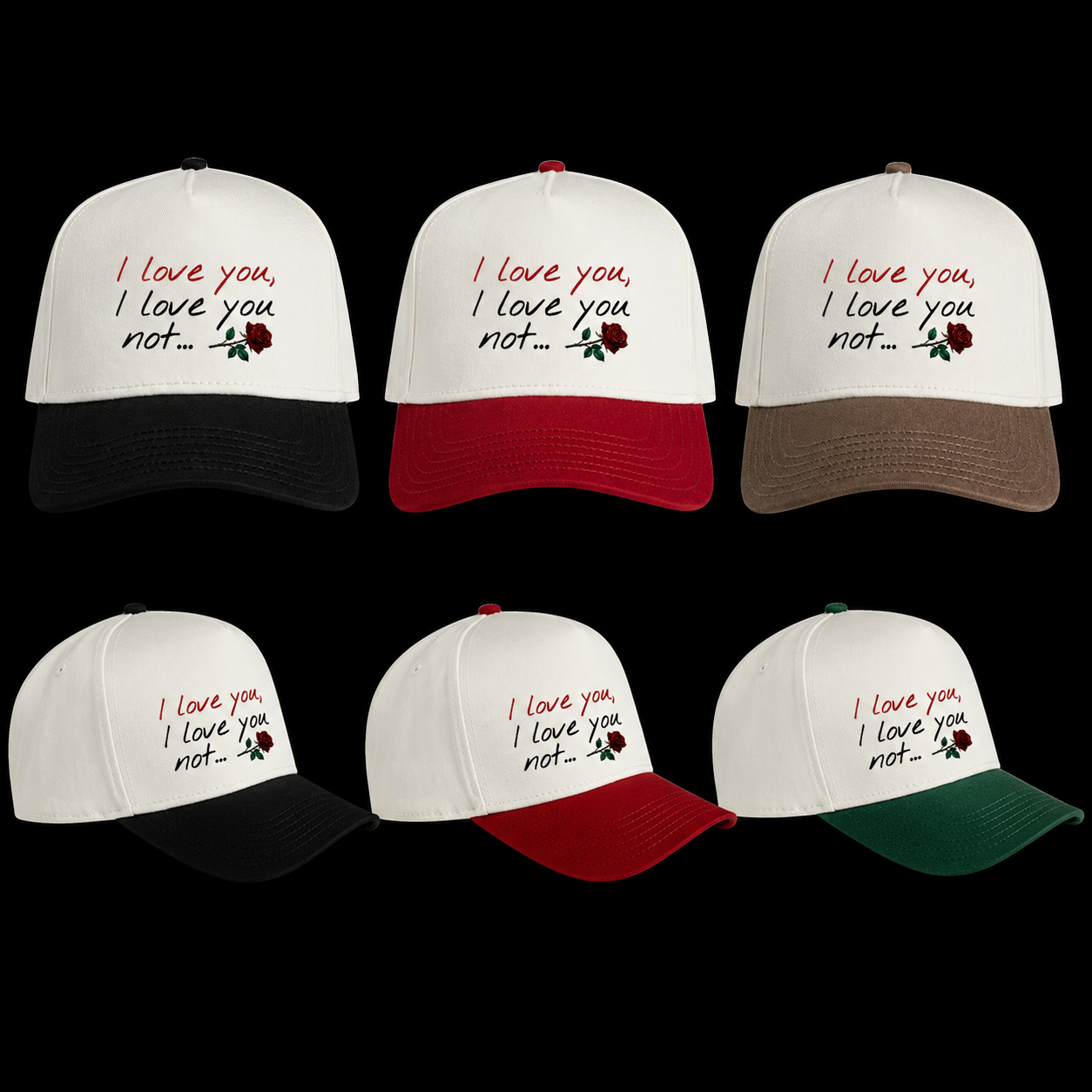 "I love you, I love you not" A-Frame Two-Tone Strap Back