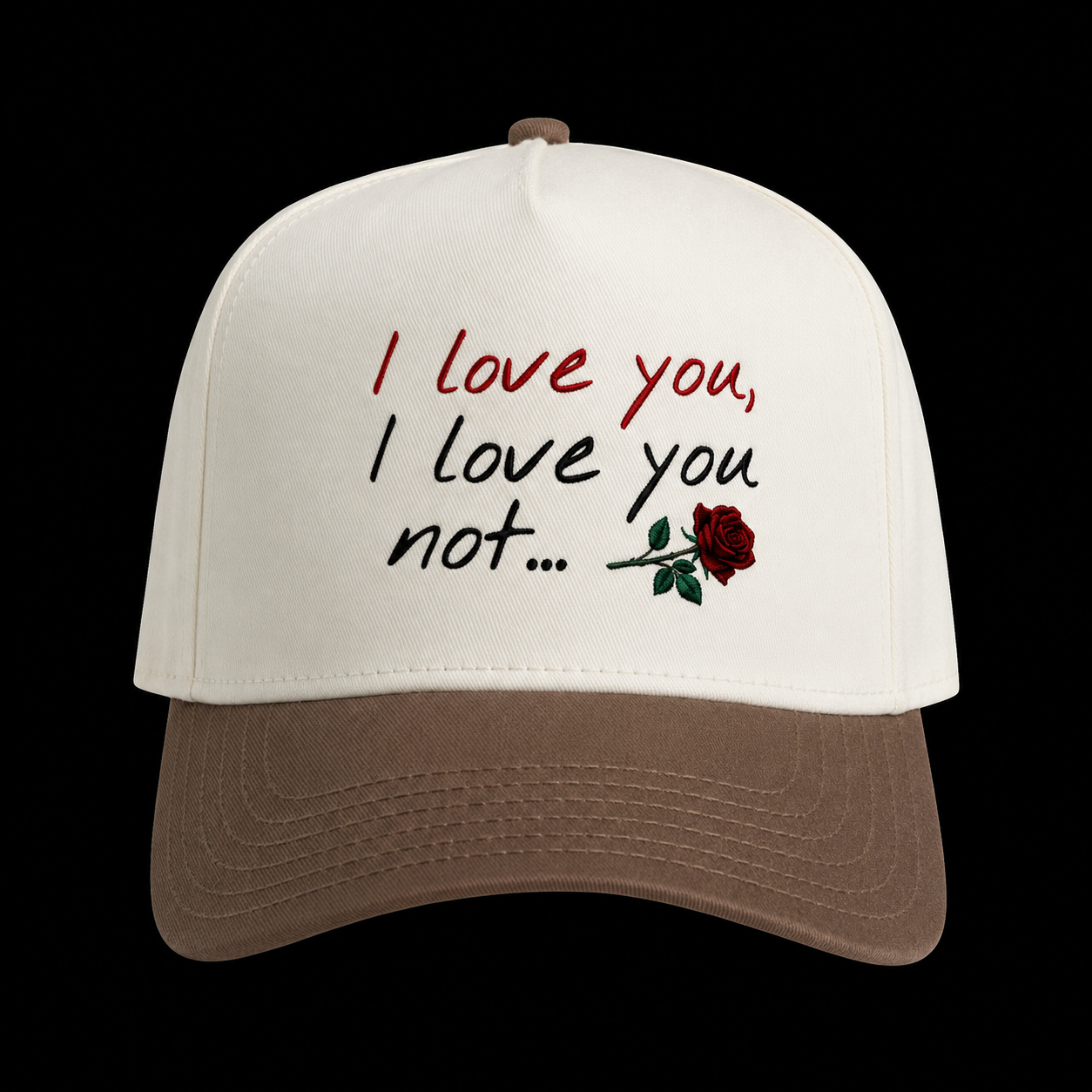 "I love you, I love you not" A-Frame Two-Tone Strap Back