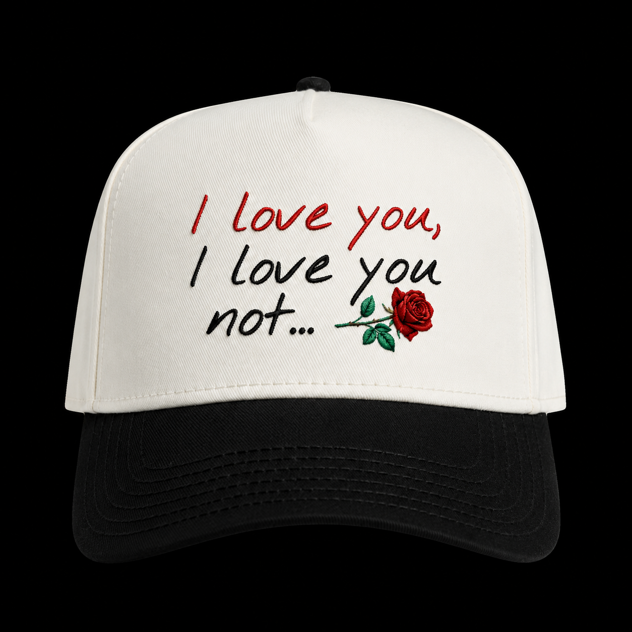 "I love you, I love you not" A-Frame Two-Tone Strap Back