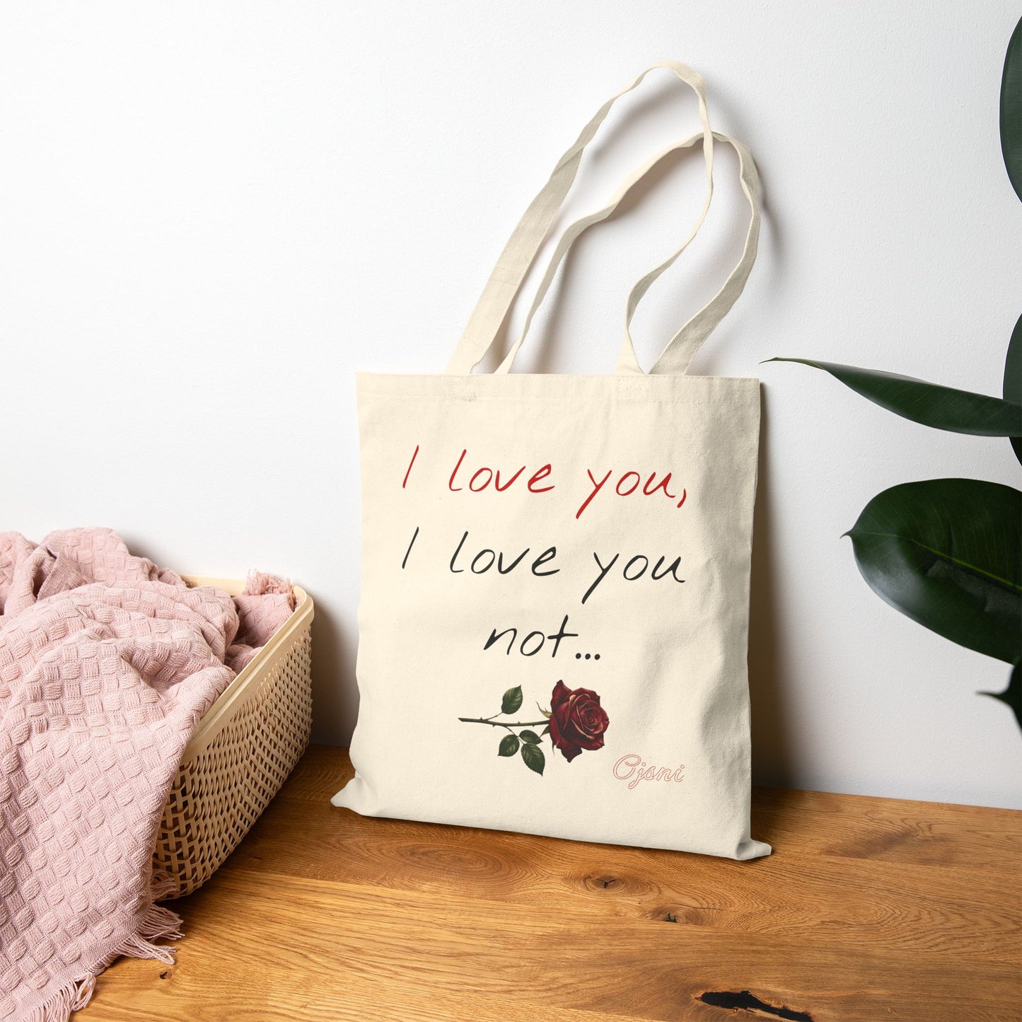 "I love you, I love you not" Cotton Canvas Tote Bag