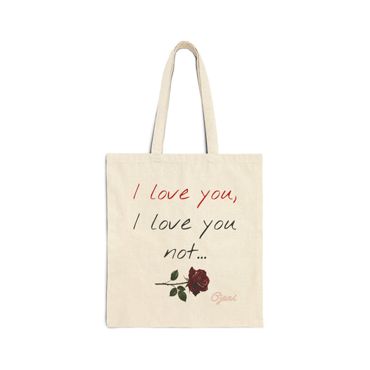 "I love you, I love you not" Cotton Canvas Tote Bag