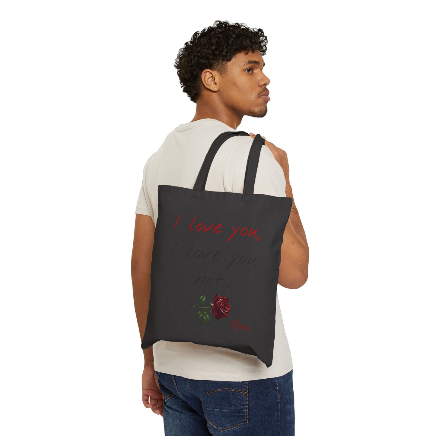 "I love you, I love you not" Cotton Canvas Tote Bag